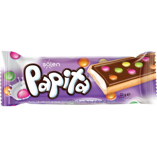 Десерт мучной Papita 33г с молочным шоколадом, кремом и драже-конфетами Турция