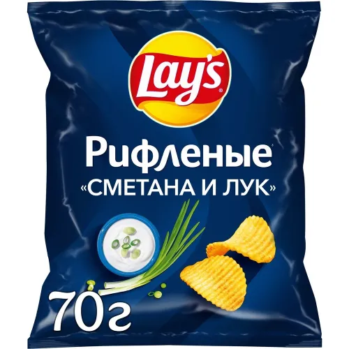 Чипсы Lays 70г со вкусом сметана лука ООО ПепсиКо Холдингс Россия Lays