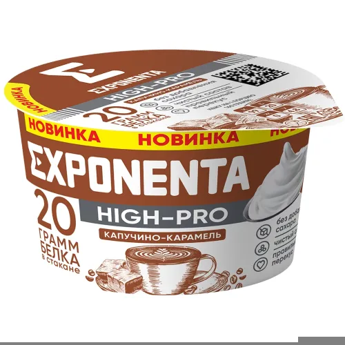 Продукт к/м обезжир Exponenta Капучино, карамель 160г СООО Белсыр Беларусь Exponenta