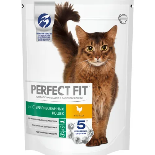 Корм сух.PERFECT FIT 650г для стерил.кошек с курицей Марс Россия PERFECT FIT