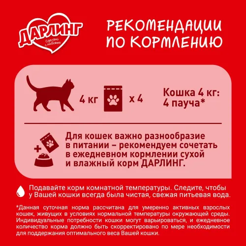 Консерва для кошек 75г утка в подливе ООО Нестле Россия Россия Darling