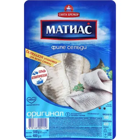 Филе сельди Деликатесное Оригинальное Матиас 500 г