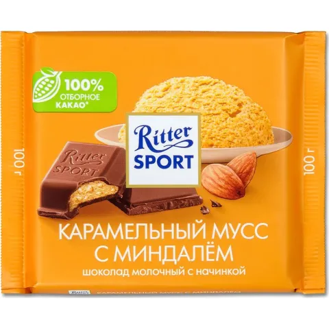 Ritter Sport Шоколад молочный карамельный мусс