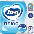 Туалетная бумага Zewa Плюс без аромата 4 рул. белая Россия уменьш.