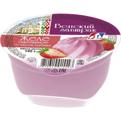 Желе сметанное Венский завтрак 15% 140г Клубника