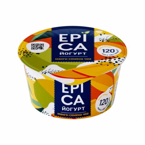 БЗМЖ Йогурт Эпика манго-семена чиа 5,0%,130г