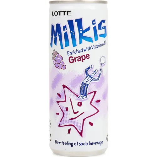 Напиток б/алк Милкис Lotte Виноград газ. 250мл ж/б Lotte Chilsung Beverage Co. Корея
