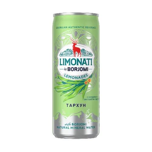 Напиток б/алк LIMONATI by Borjomi 330мл ж/б тархун IDS Borjomi Georgia Грузия