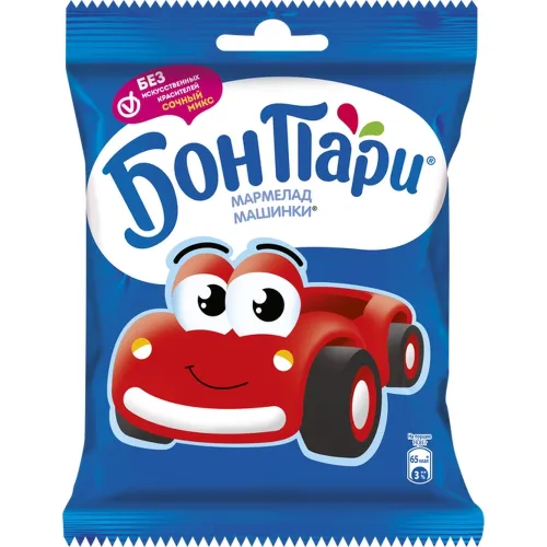 Жевательный мармелад Бон Пари 75г машинки со вкусом фруктов Россия Nestle