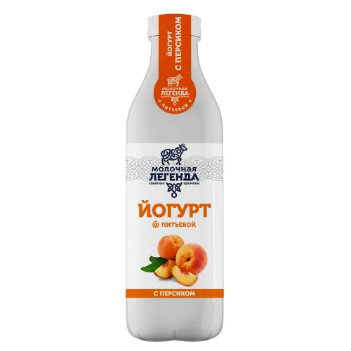 Йогурт 0,9л Молочная легенда 0,9% с Персиком пл/бут