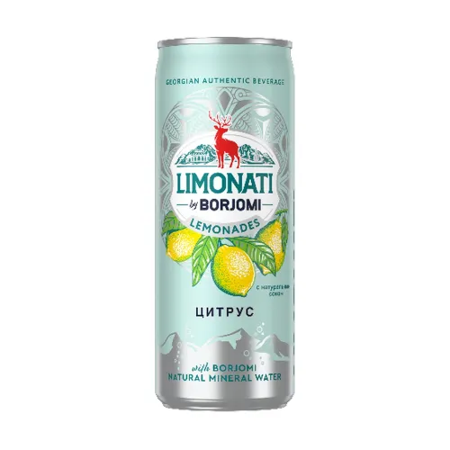 Напиток б/алк LIMONATI by Borjomi 330мл ж/б цитрус IDS Borjomi Georgia Грузия