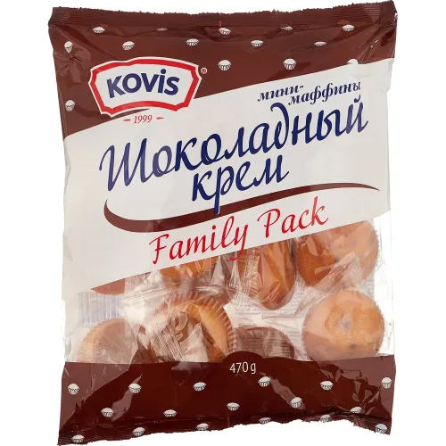 Мини-маффины Kovis 470г шоколадный крем Россия