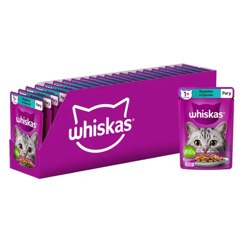 Рагу 75г пауч с индейкой и кроликом Марс Россия WHISKAS