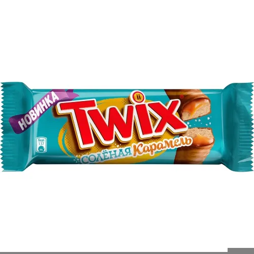 Шоколадный батончик Twix Extra 82г c соленой карамелью Марс Россия Twix