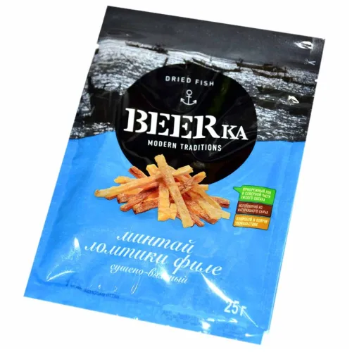 Минтай BEERka филе ломтики 70гр м/у