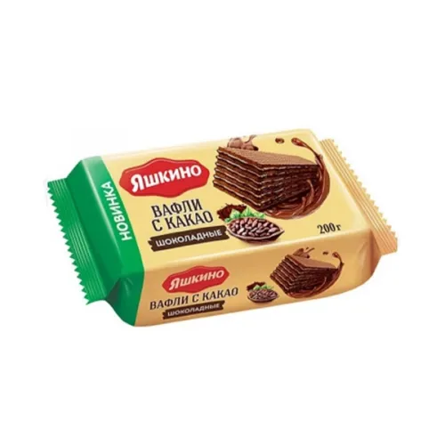 Вафли Яшкино с какао шоколадные 200г