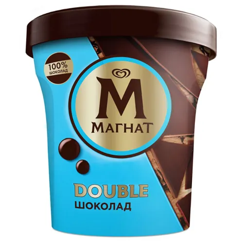 Мороженое Магнат Double пинта Шоколад с шоколадным соусом и шоколадом