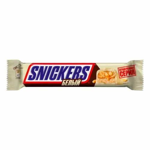 Батончик шоколадный Snickers Белый 81г