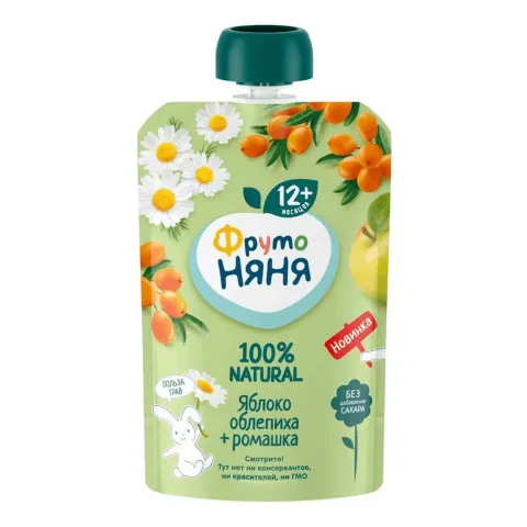 Пюре ФрутоНяня Яблоко, облепиха, ромашка 90г